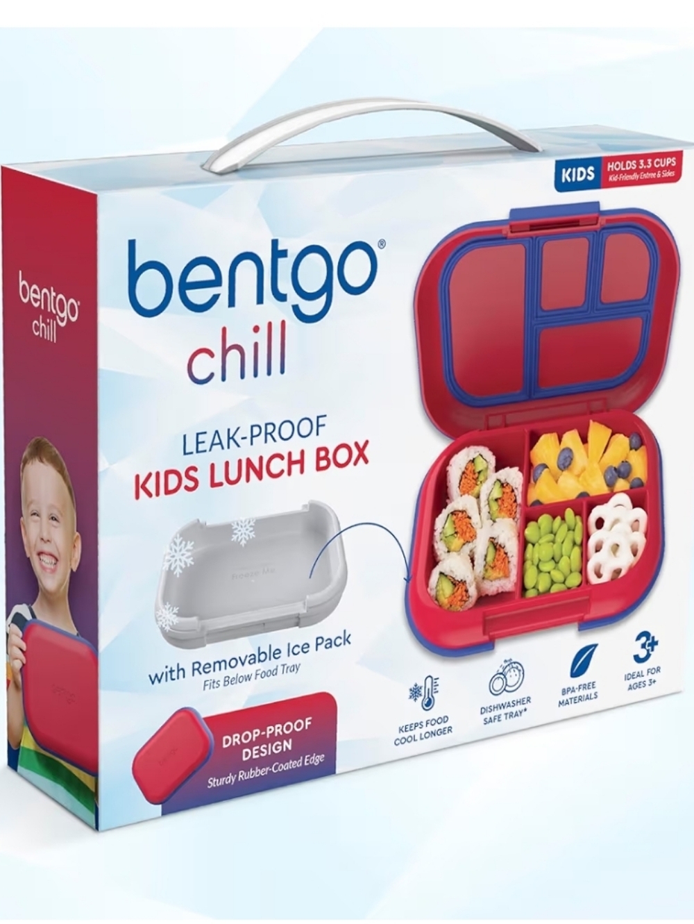 Bentgo Chill Leak-Proof Kids Lunch Box - Red/Blue